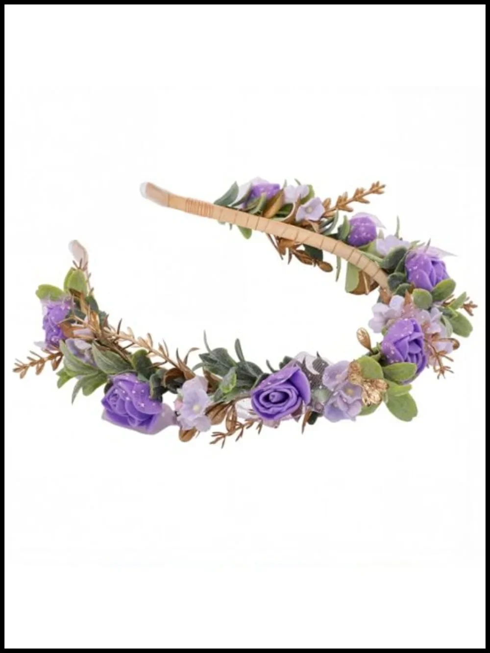 Fairy Floral Crown Headband, Handmade Metal Clip